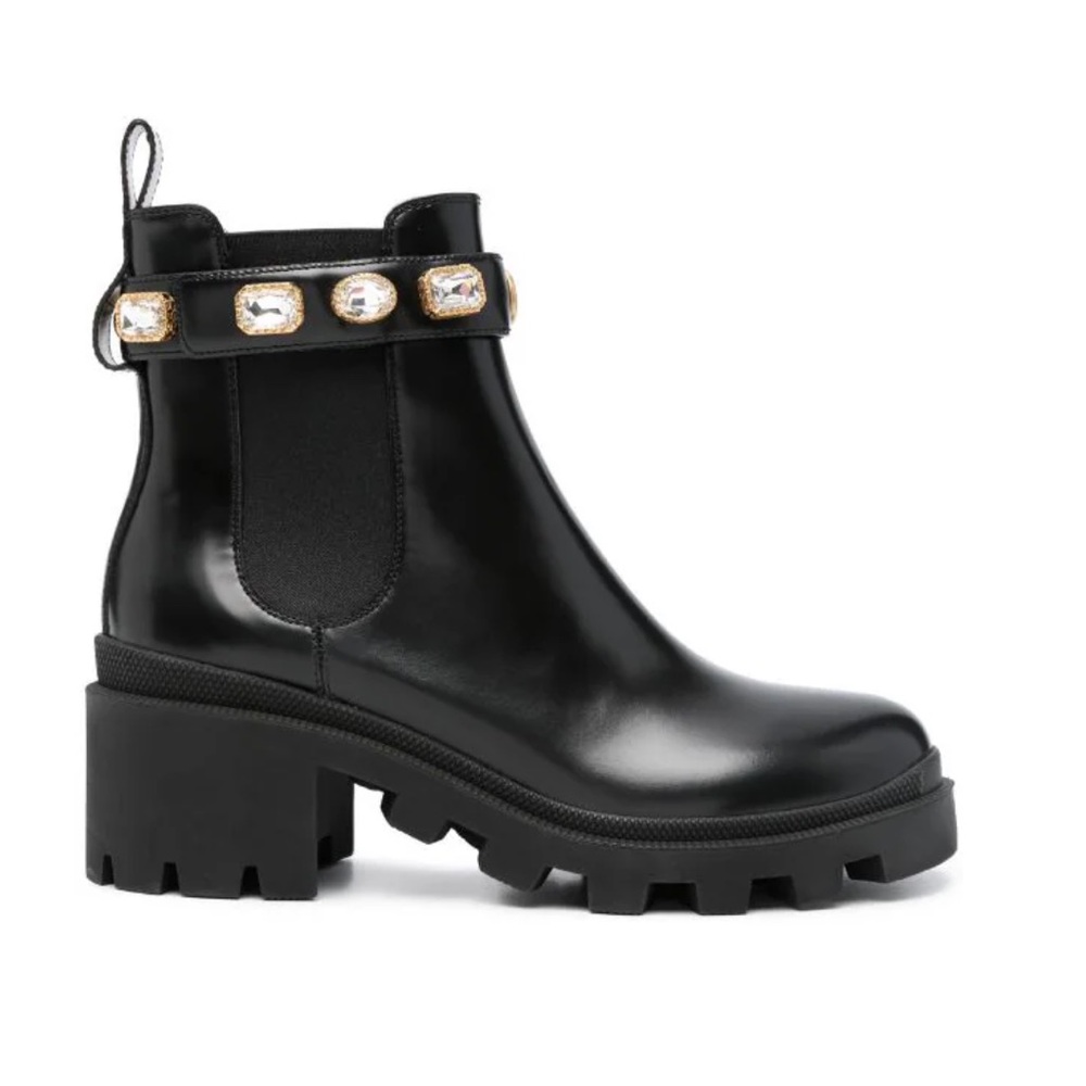 Gucci Crystal Belt 60mm Ankle Boot
Black Leather - Picture 2 of 4